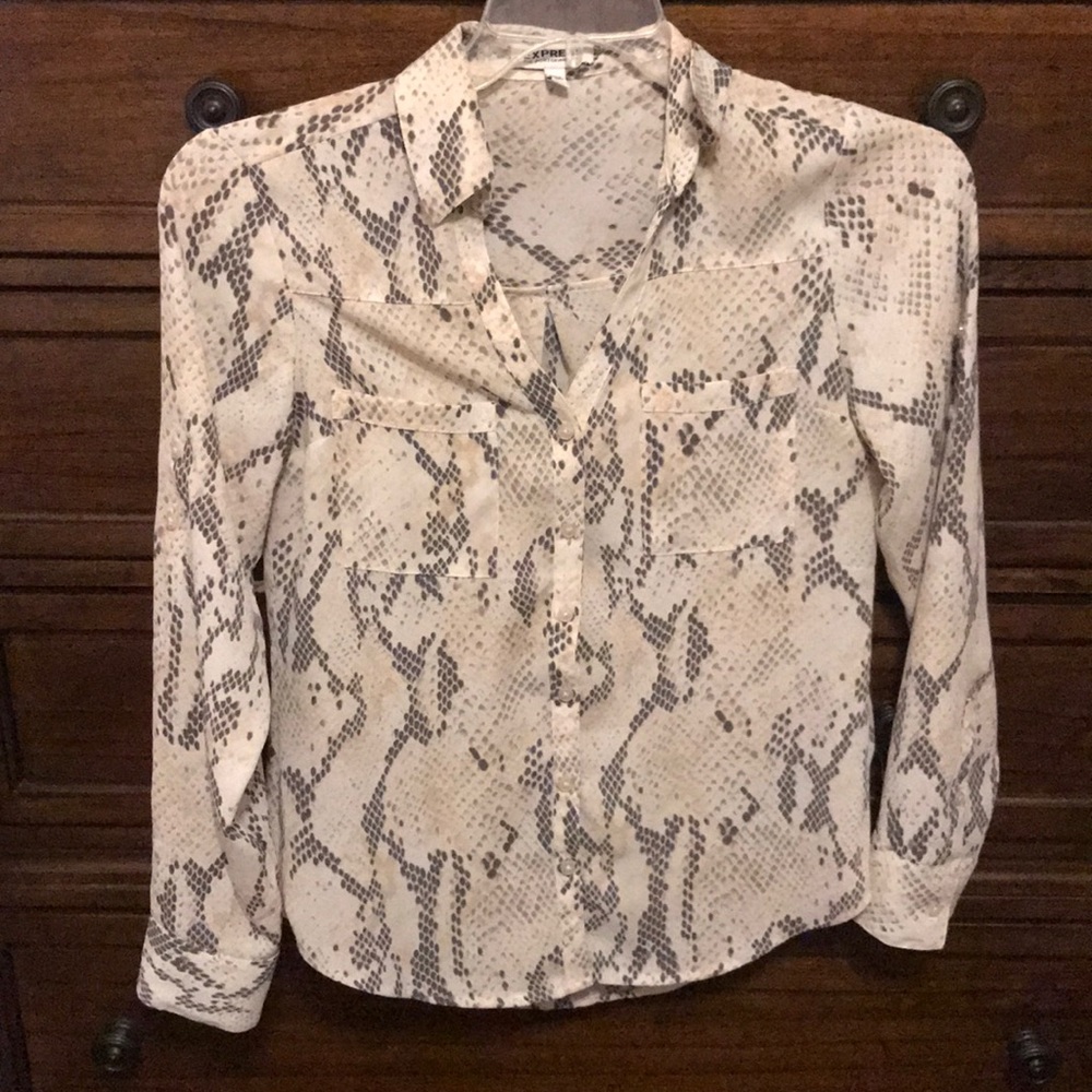 Express portofino shirt snakeskin xs